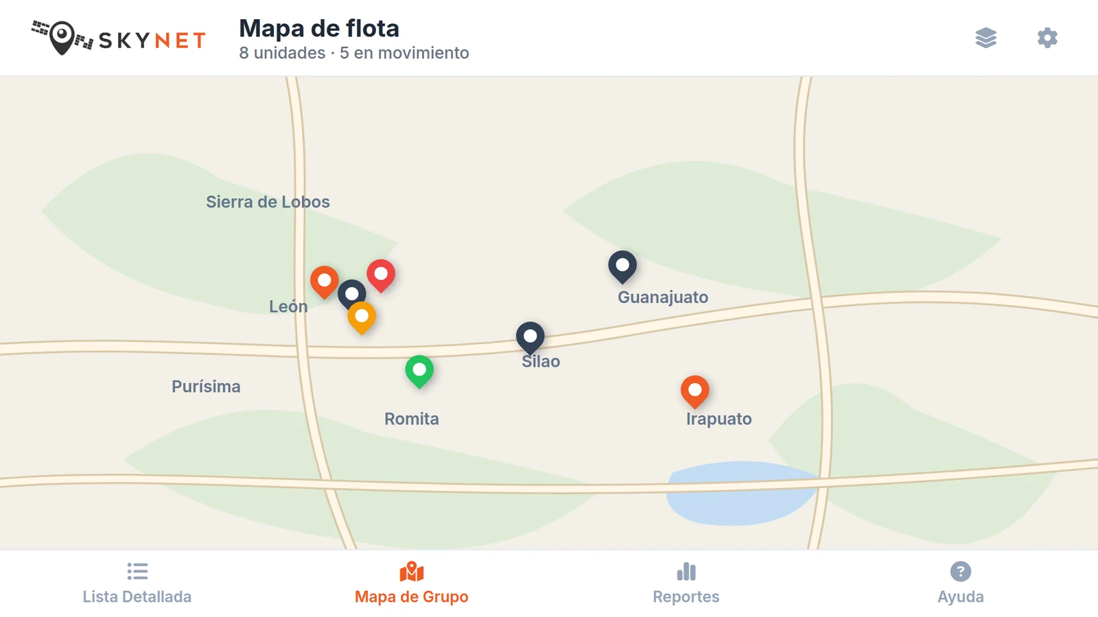 Mapa de grupo - Múltiples vehículos